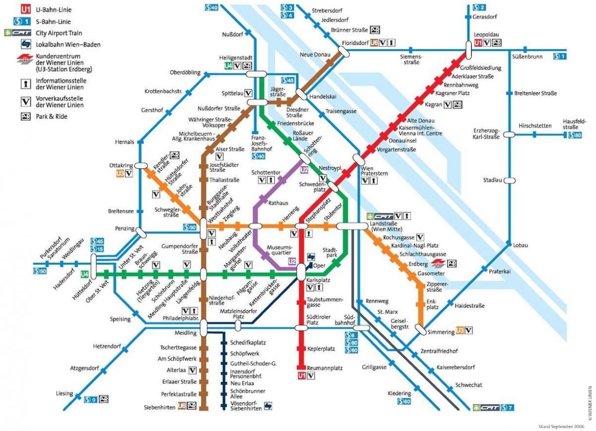 Wien საზოგადოებრივი ტრანსპორტი რუკა