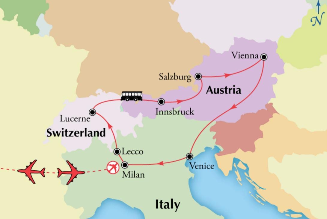 რუკა, ვენის switzerlan