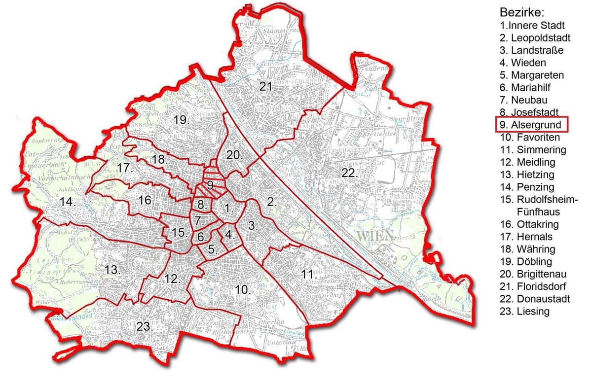 Wien bezirk რუკა
