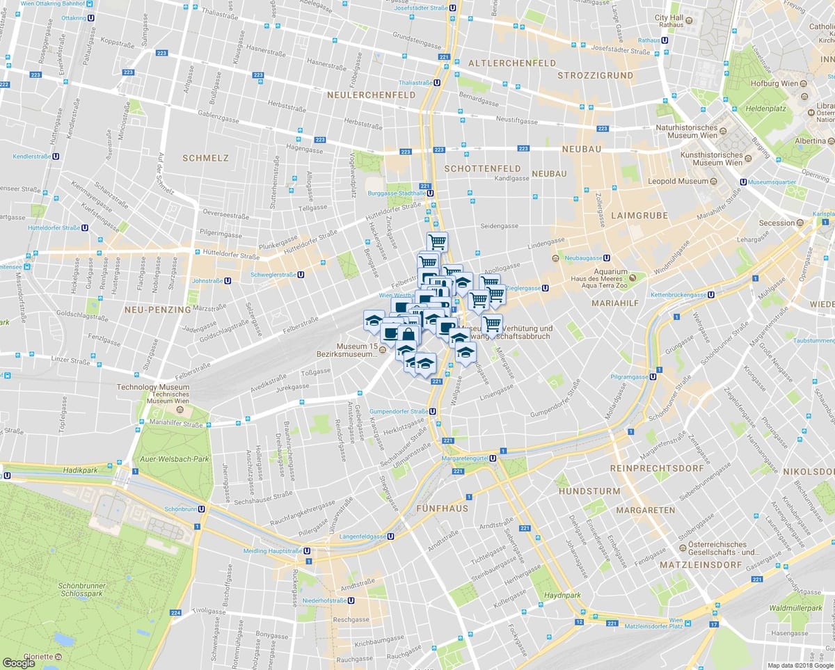 რუკა mariahilferstrasse