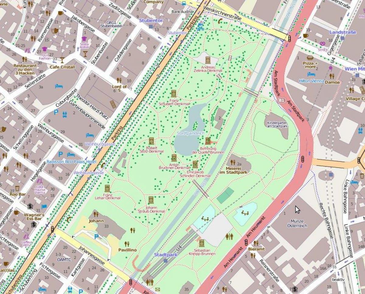 რუკა stadtpark ვენაში