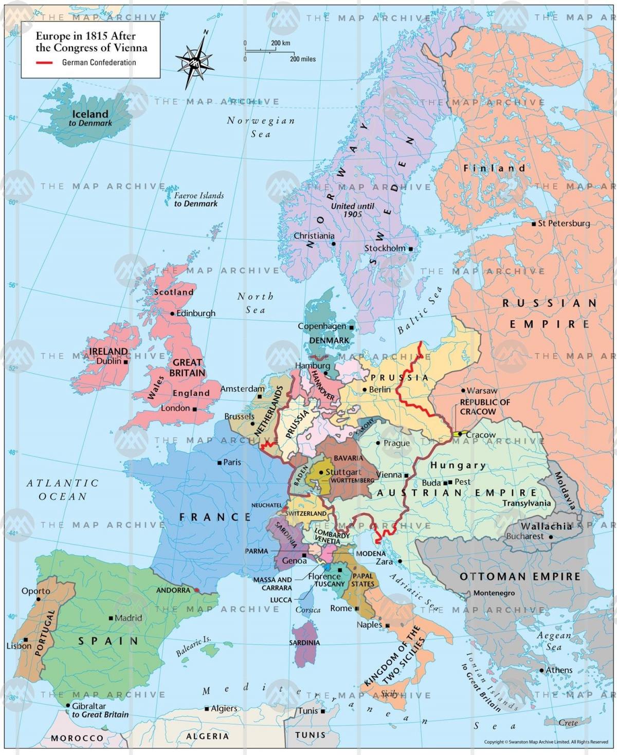 ვენაში ავსტრიის რუკა ევროპაში