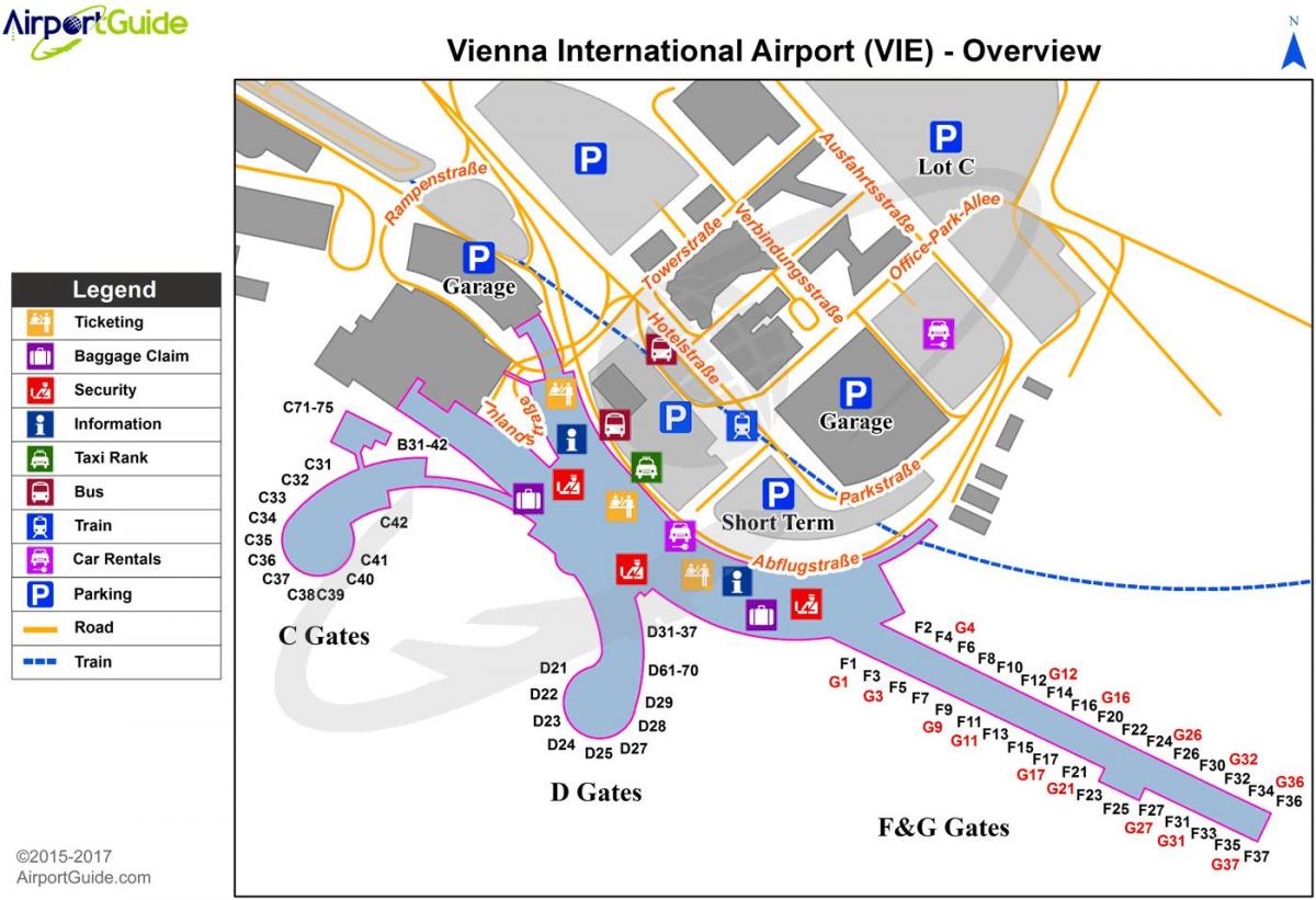 Wien აეროპორტის რუკა