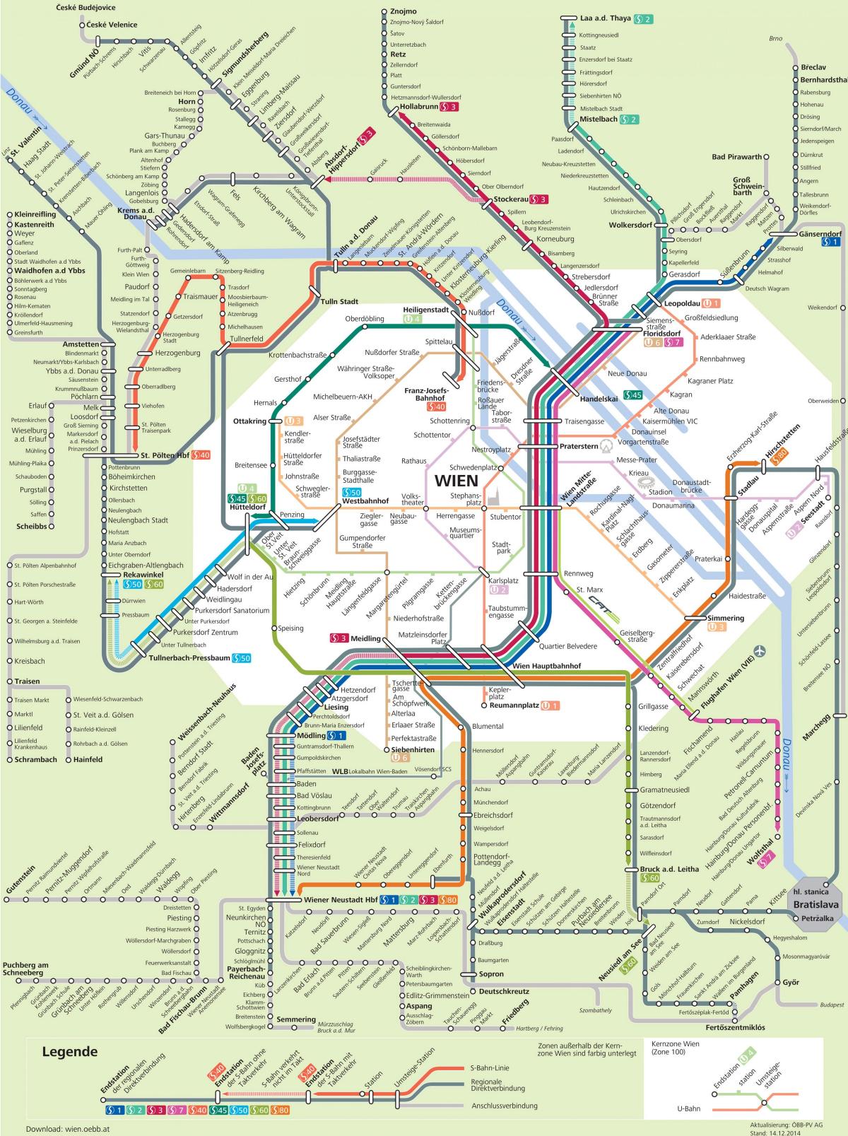 ვენის light rail რუკა