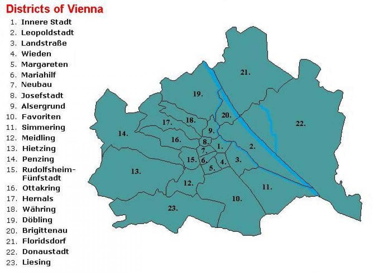 Wien უბანი რუკა