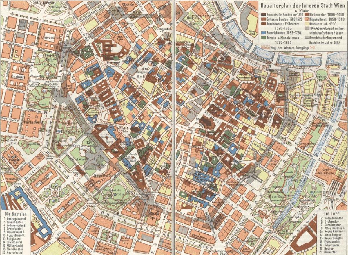 ვენის ძველი ქალაქის რუკა