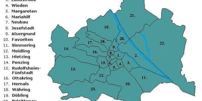 Wien უბანი რუკა