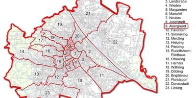 Wien bezirk რუკა