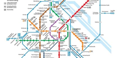Wien საზოგადოებრივი ტრანსპორტი რუკა